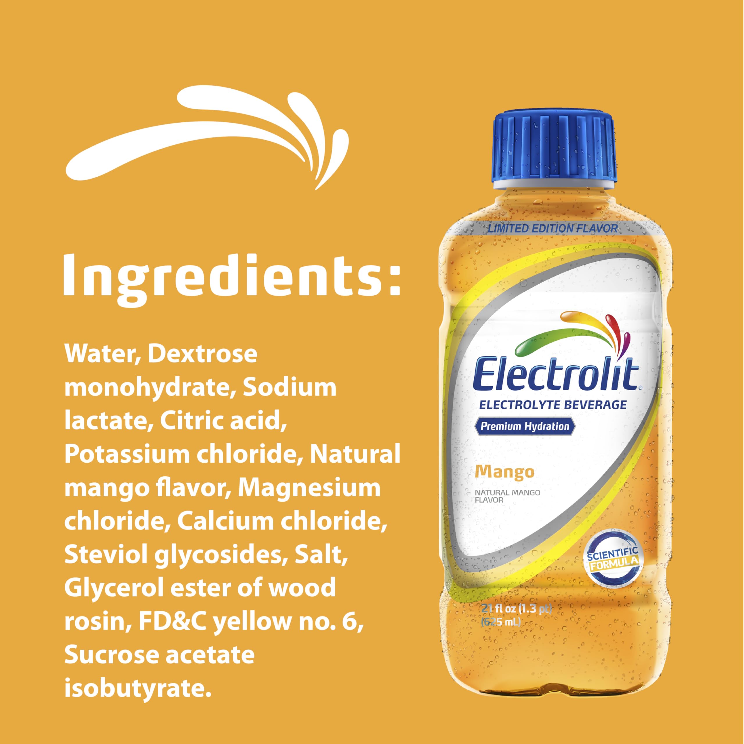 Electrolit Mango pack of 12 bottles for family hydration on the go.