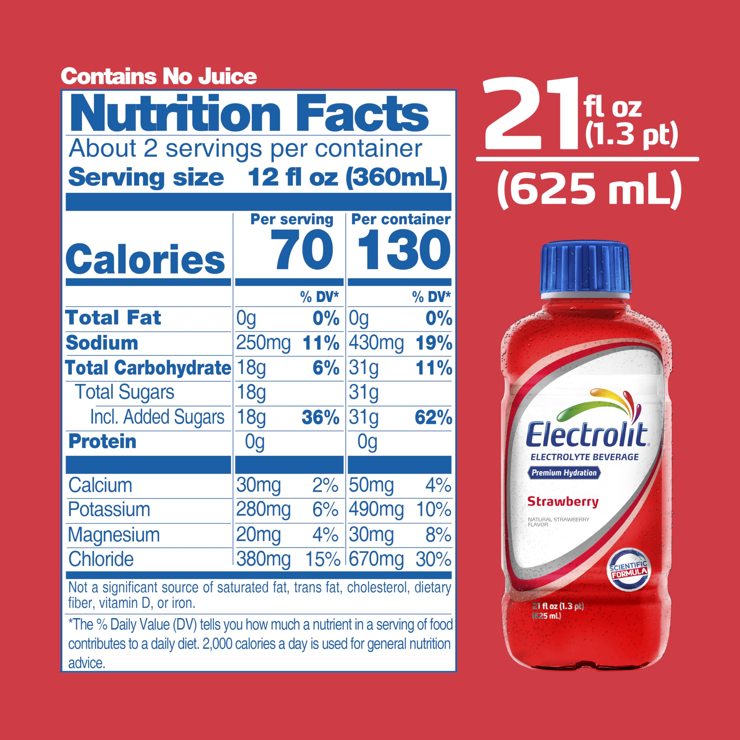 Electrolit Strawberry packaging front aids quick recognition for on-the-go hydration.