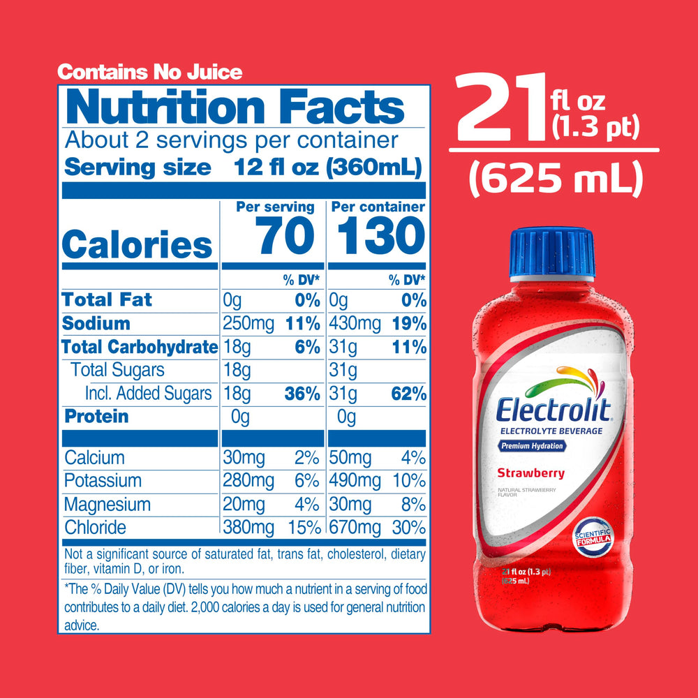 Electrolit Strawberry packaging front aids quick recognition for on-the-go hydration.