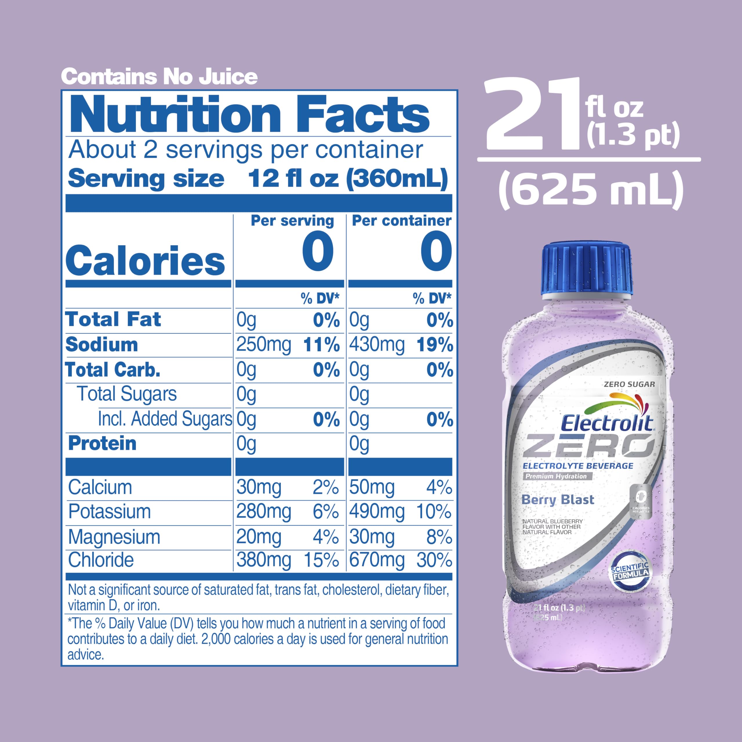 Electrolit Zero Berry Blast pack of 12 bottles ready for hydration on the go