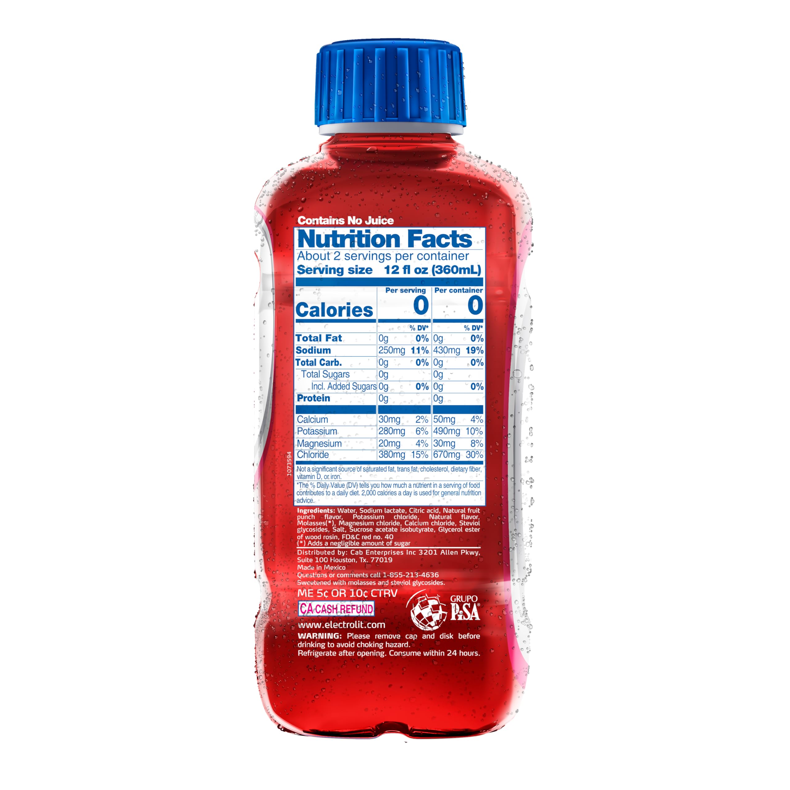 Electrolit Zero fruit punch splash pour showing easy on-the-go hydration