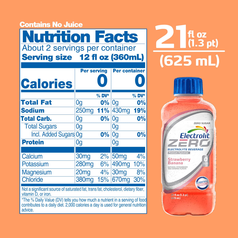 Electrolit Zero strawberry banana during hiking to stay hydrated.