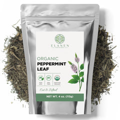 Elanen Naturals peppermint leaves 4oz with bright aroma for loose-leaf tea