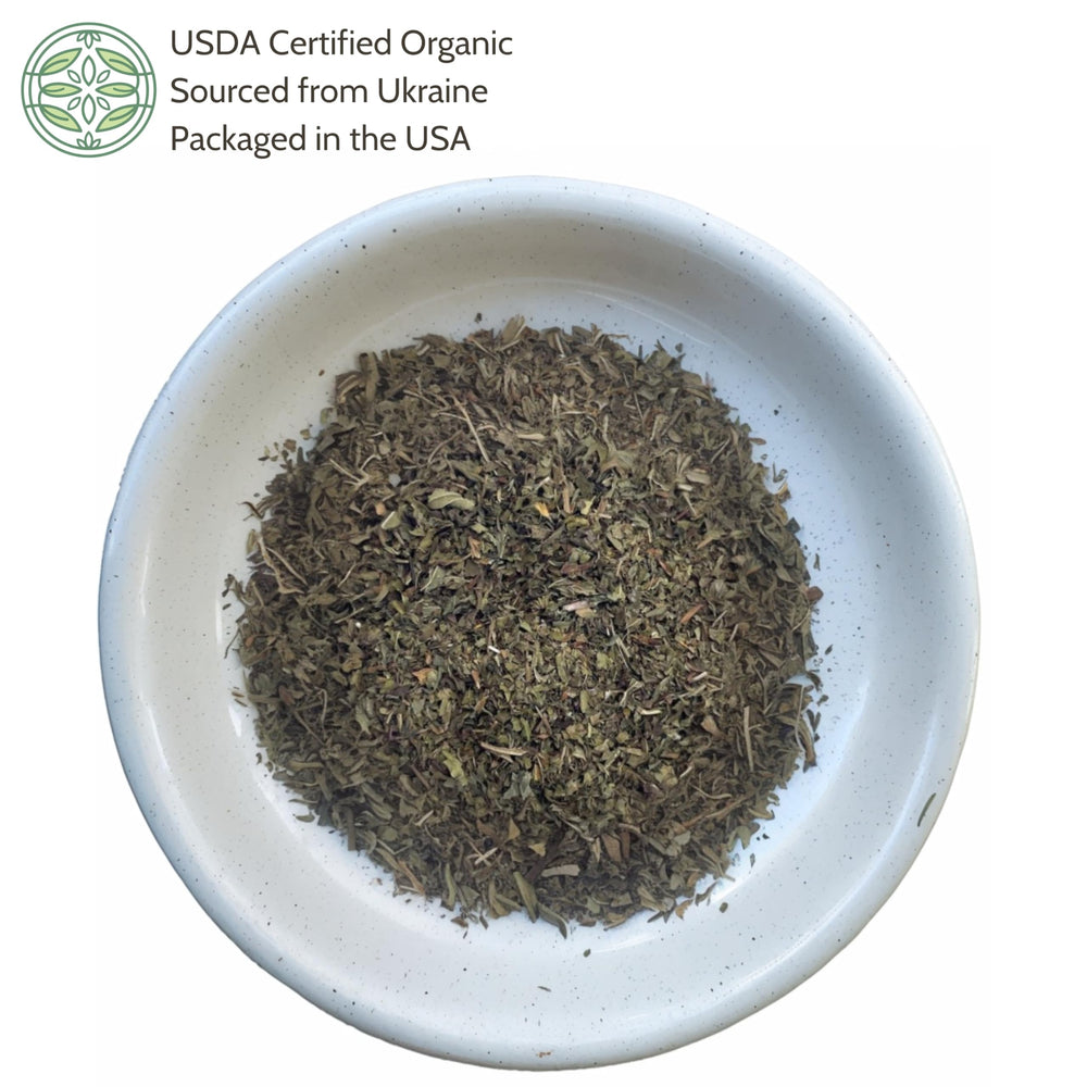 Elanen Naturals peppermint tea loose leaf ready for flavorful cups