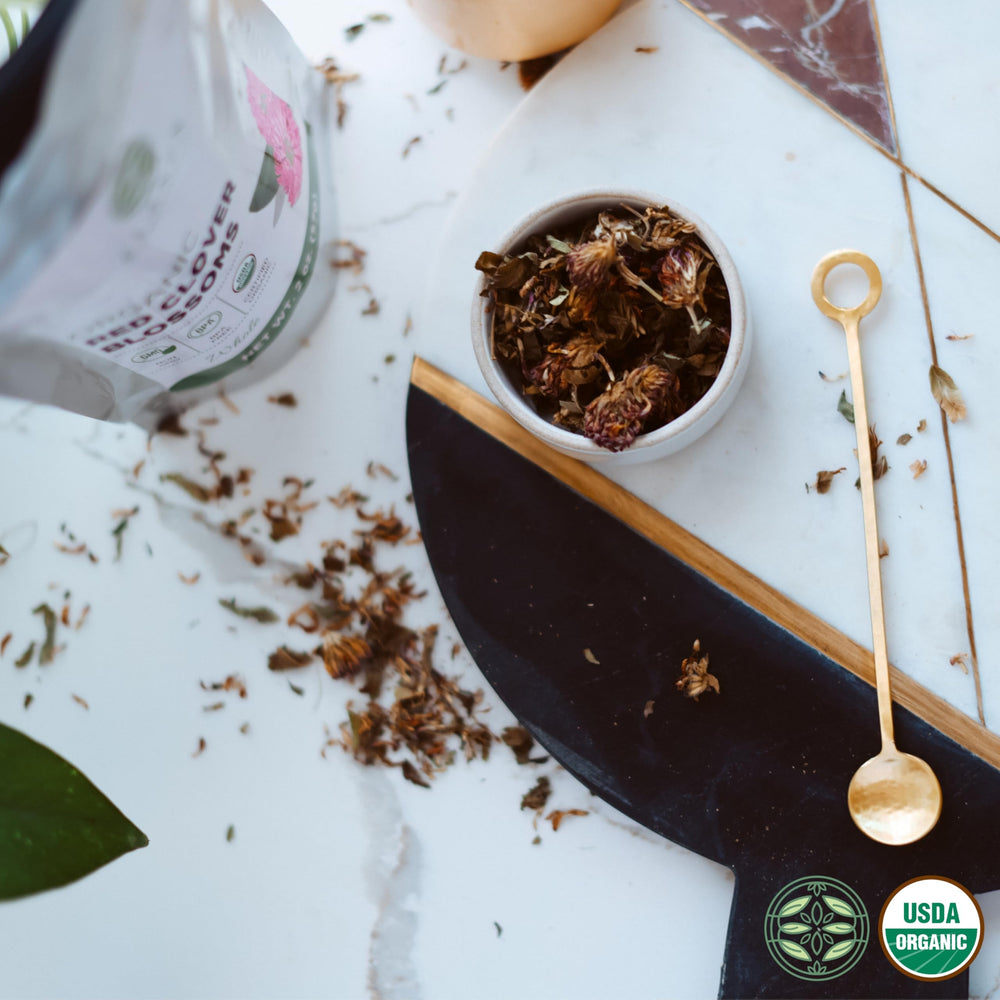 Elanen Naturals red clover sourced in Albania, Europe.