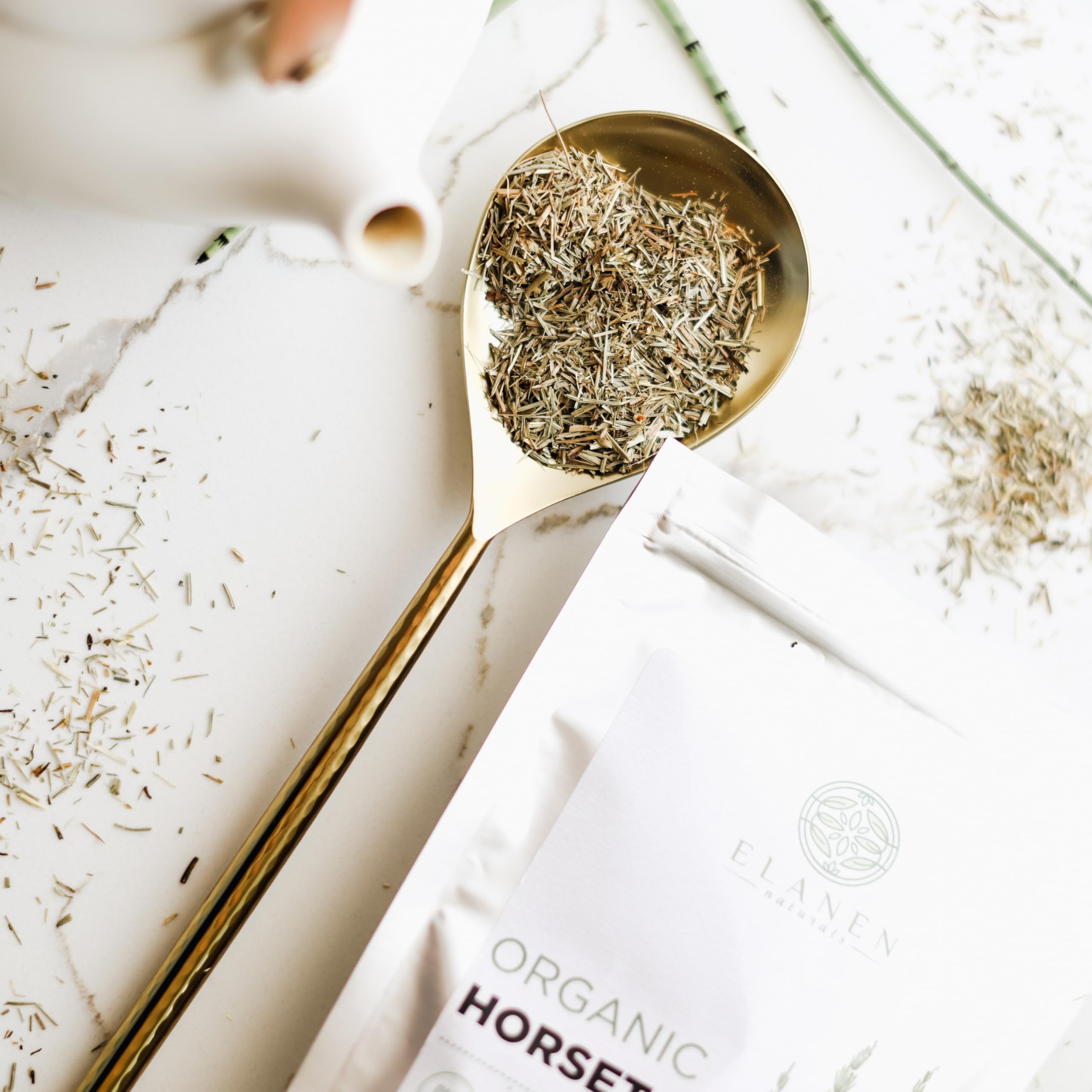 Elanen Naturals Horsetail product packaged in GMP facility