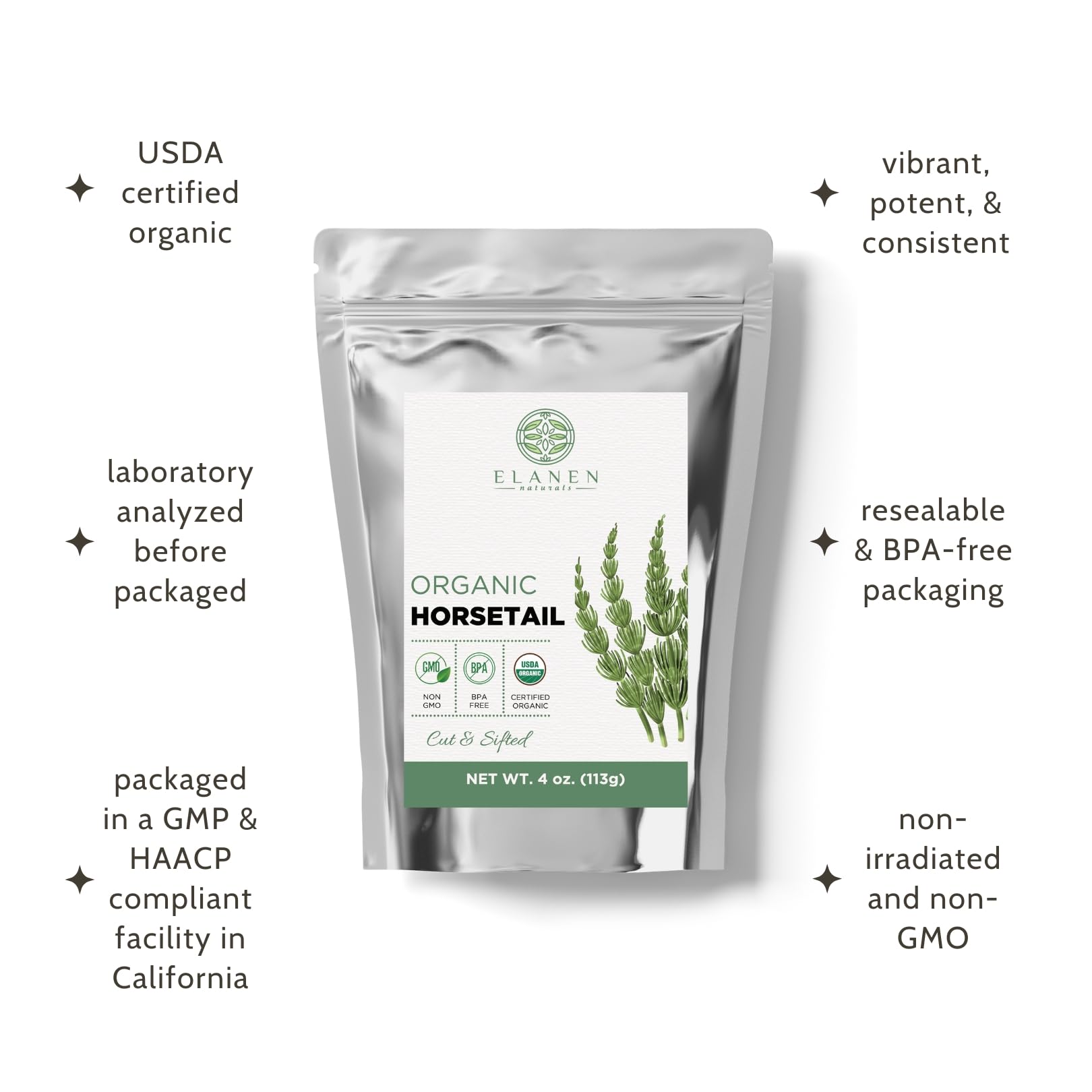 Elanen Naturals Horsetail tea undergoing laboratory analysis