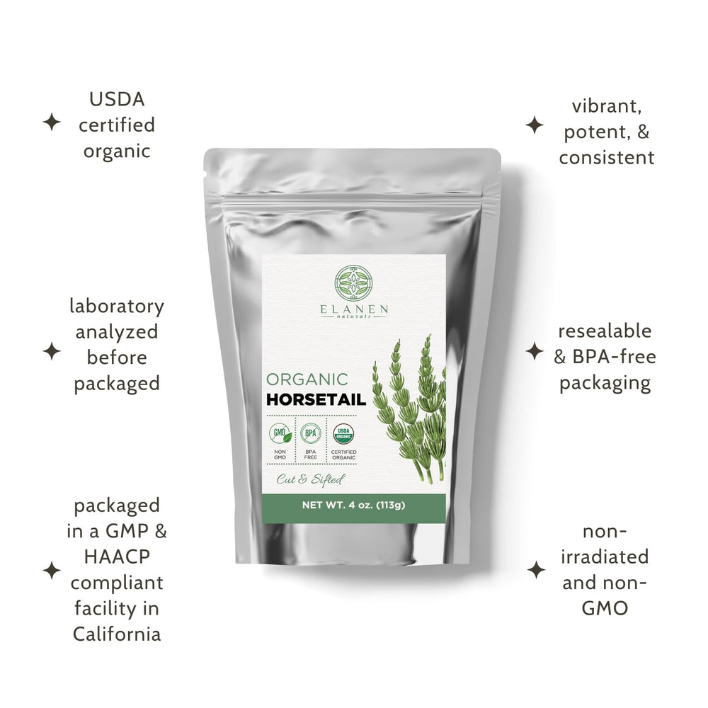 Elanen Naturals Horsetail tea undergoing laboratory analysis