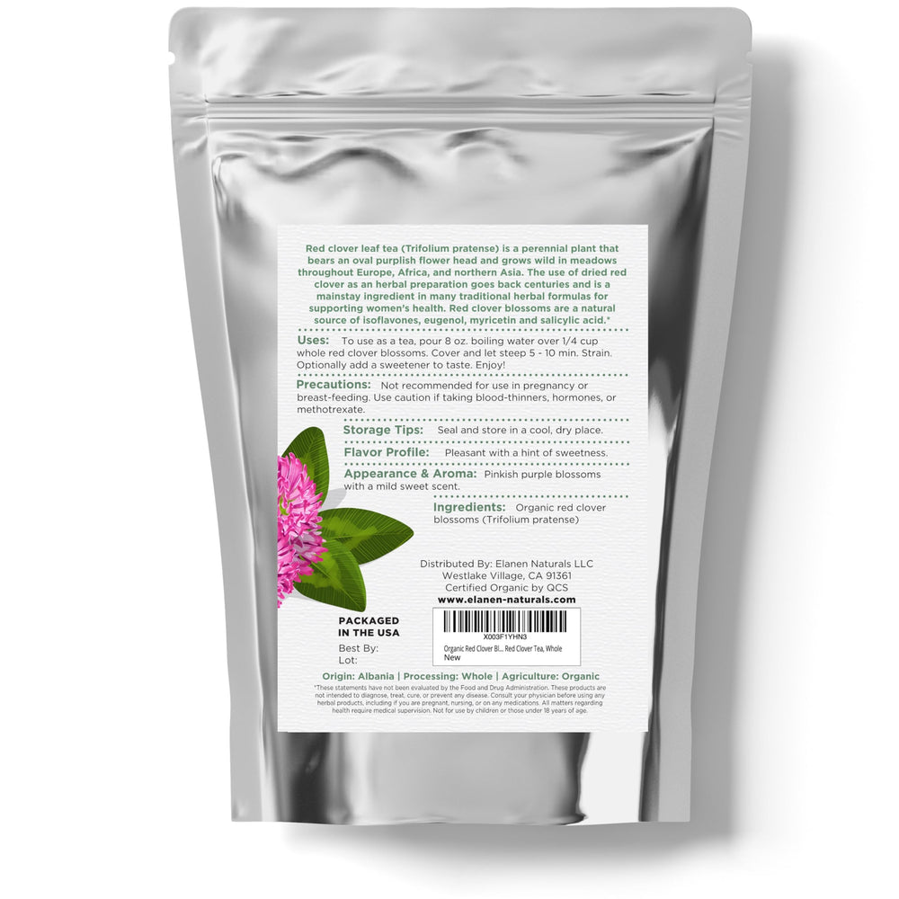 Elanen Naturals laboratory-tested red clover for moisture and contaminants.