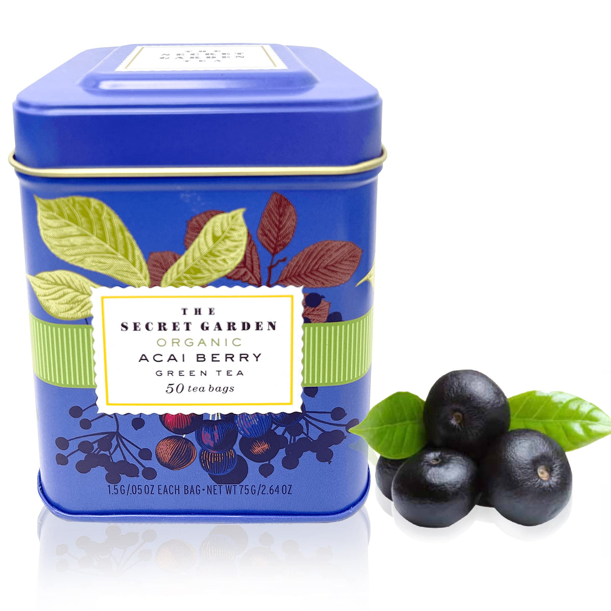 Elephant Park Acai Green Tea packets showcase fresh organic flavor for daily energy.
