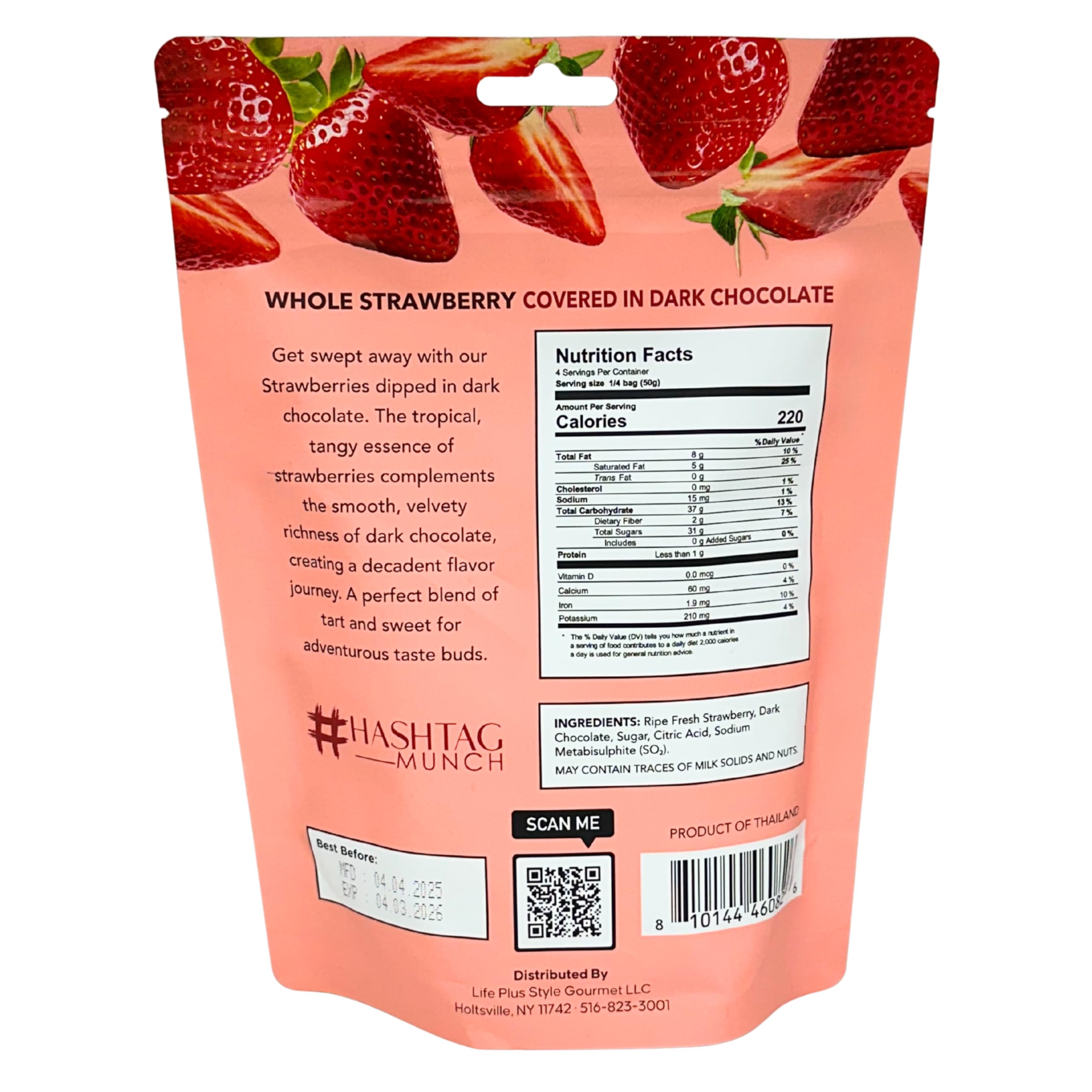 Elephant Park dark chocolate-dipped strawberries highlight rich coating and real fruit flavor