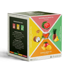 Elephant Park Exotic Fruit Green Tea Sampler bag; versatile for hot or iced tea and gifting.