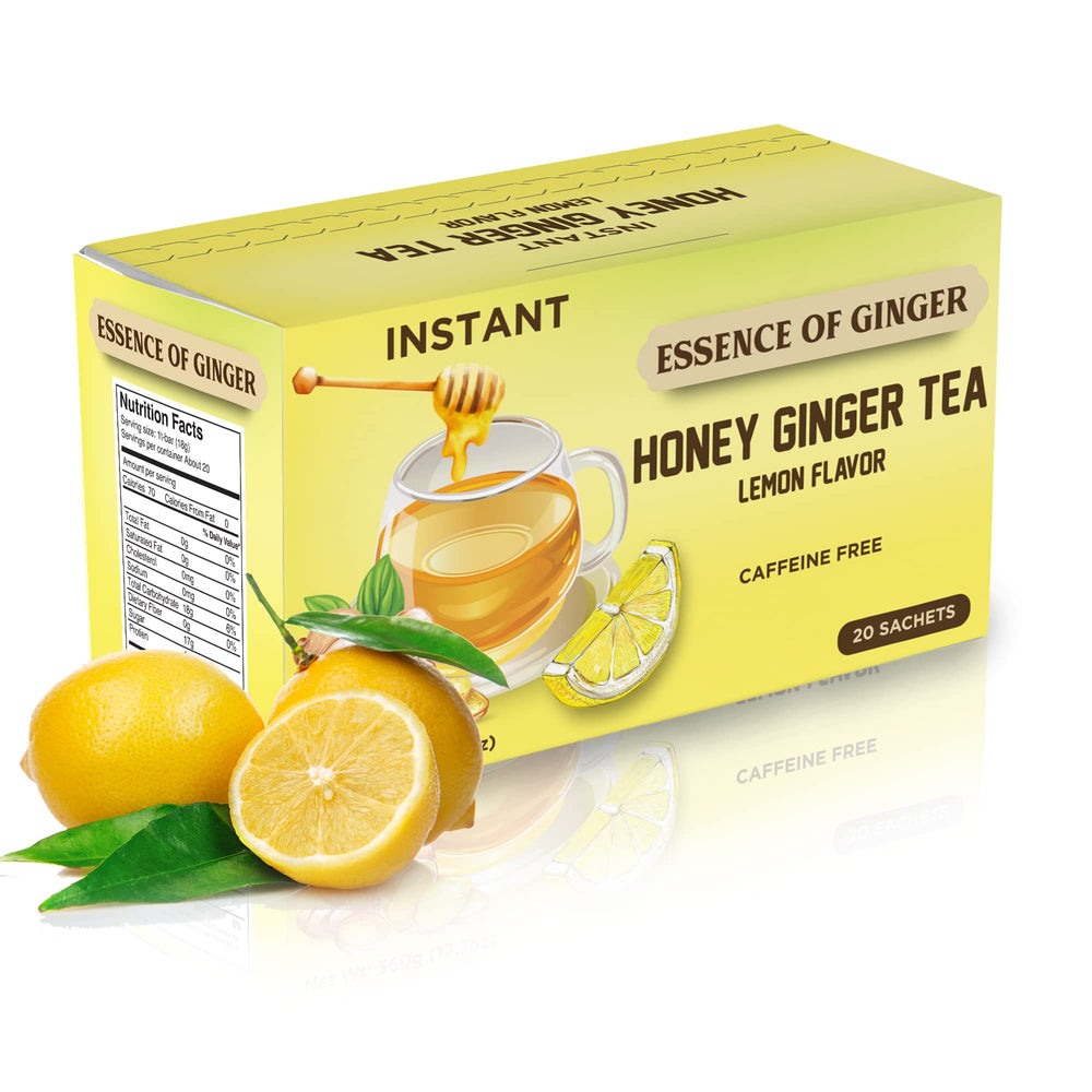 Elephant Park honey lemon ginger tea pack sachets deliver soothing, caffeine-free flavor for a relaxing evening.