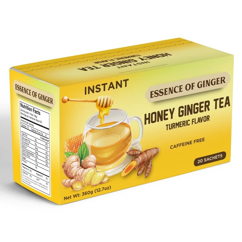 Elephant Park honey-ginger-turmeric tea in a mug with lemon