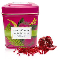 Elephant Park Organic Pomegranate Green Tea packets deliver fresh flavor and natural energy.