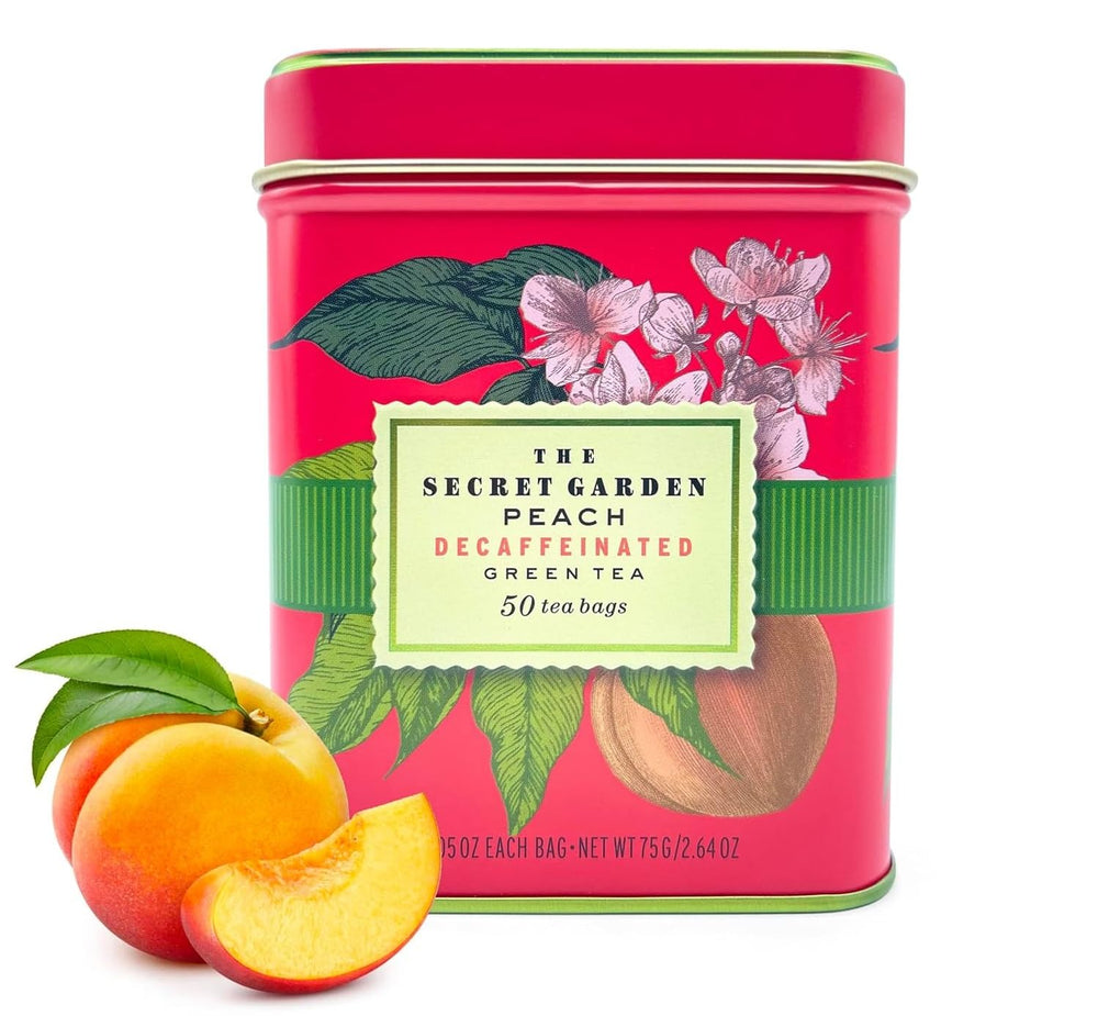 Elephant Park Premium Decaf Peach Tea in a designer tin with full-bodied flavor