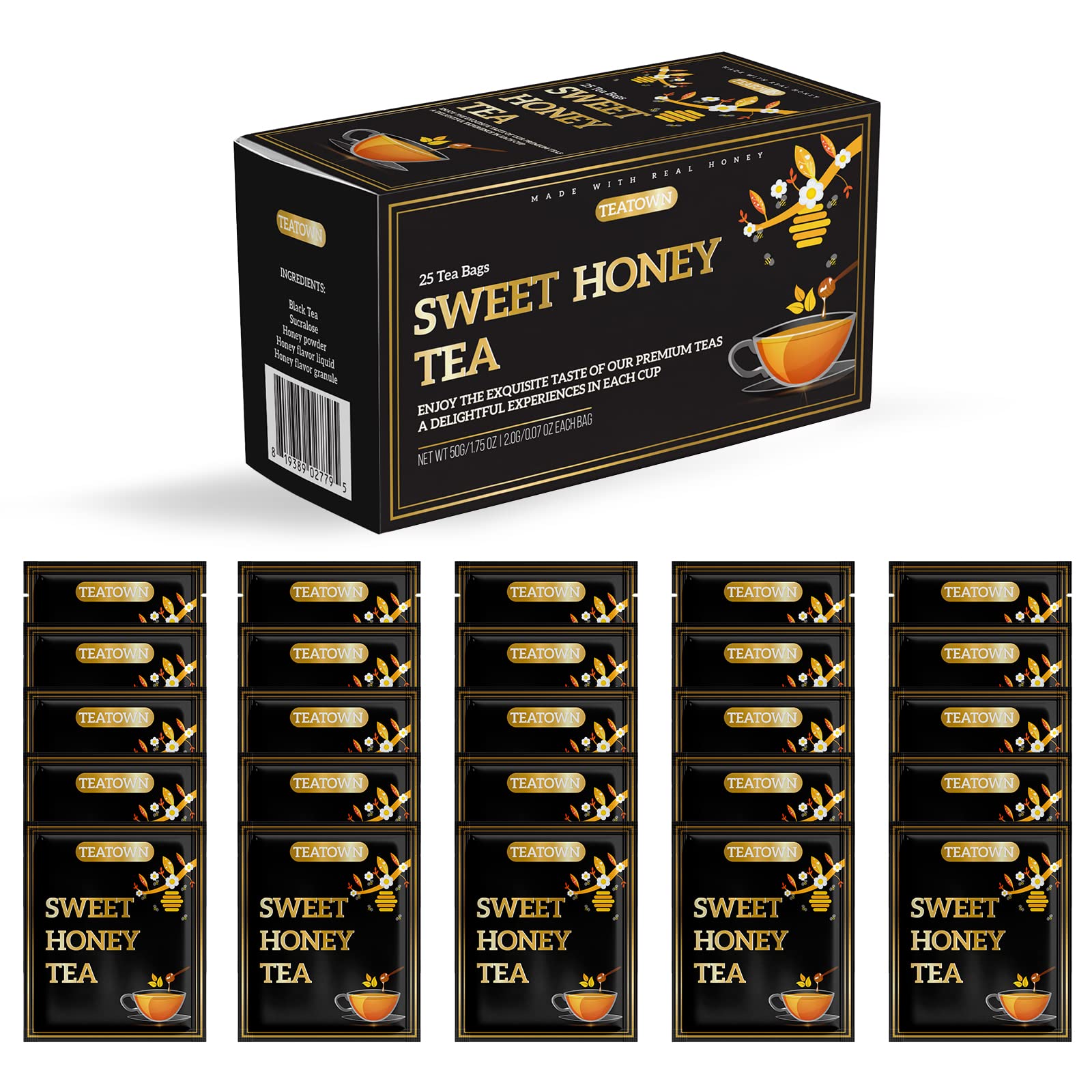 Elephant Park Premium Sweet Honey Black Tea bags ready for a flavorful, convenient brew at home or office.