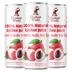 Elephant World Lychee juice 6-pack bottles showcase natural flavor with no added sugar