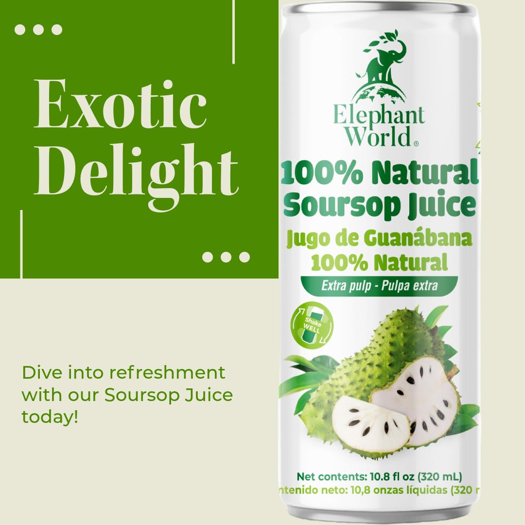 Elephant World Soursop Juice glass-serve: convenient chill-and-serve for any meal