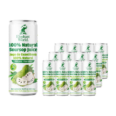 Elephant World Soursop Juice label: convenient nutritional info, fresh-from-soursop experience