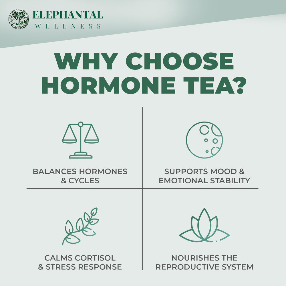 Elephantal Wellness loose-leaf tea close-up, caffeine-free herbal blend ready to steep.
