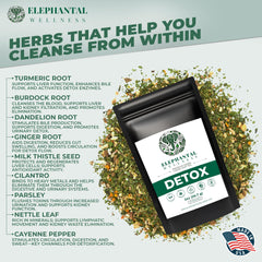 Elephantal Wellness loose-leaf tea in a brewing cup, fragrant and inviting.