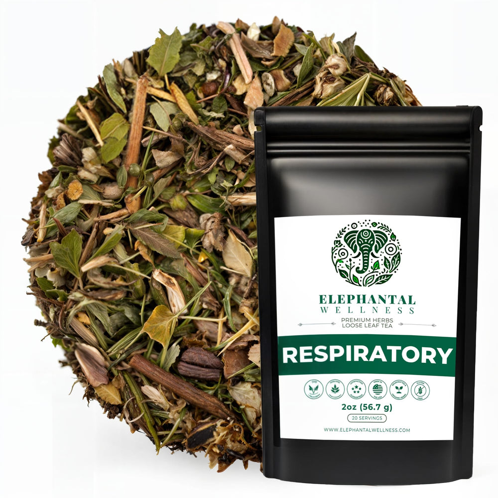 Elephantal Wellness Respiratory Tea package for daily comfort