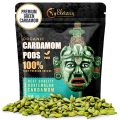Eletary Guatemalan green cardamom pods 4oz packaging close-up for premium aroma.