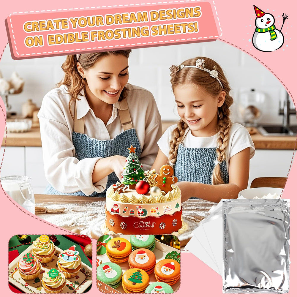 ELFLUENT A4 edible paper for cake decoration with vibrant edible images.