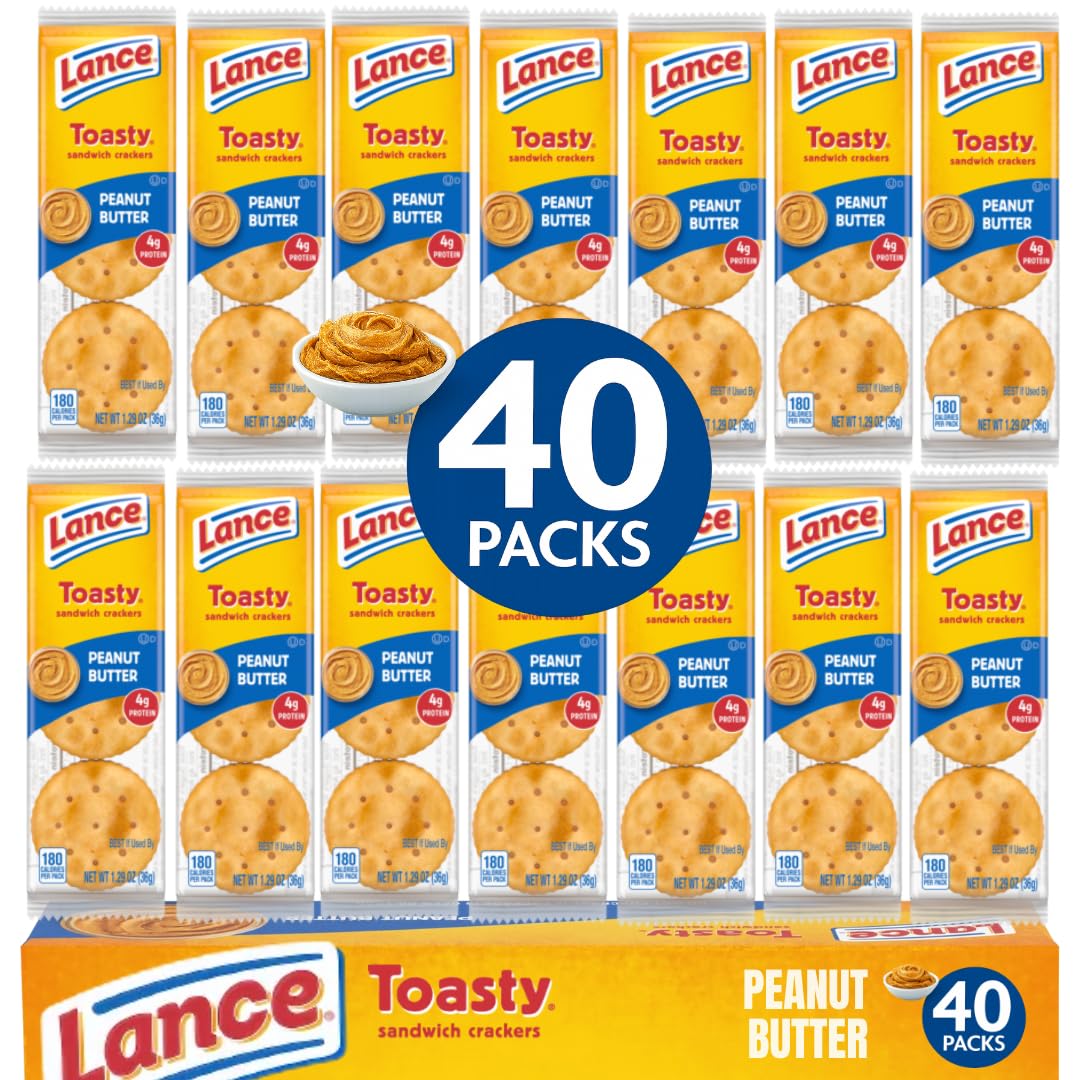 ELI&VAL Lance Toasty Peanut Butter Sandwich Crackers packaging highlighting convenience for on the go