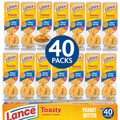 ELI&VAL Lance Toasty Peanut Butter Sandwich Crackers packaging highlighting convenience for on the go