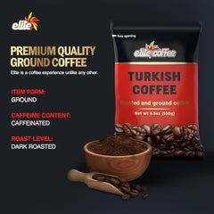 ELITE finely-ground powder ready for authentic Turkish coffee at home.