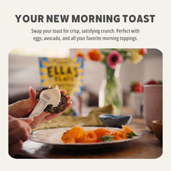Ella's Flats crisps beside toast substitute idea, a versatile breakfast option.