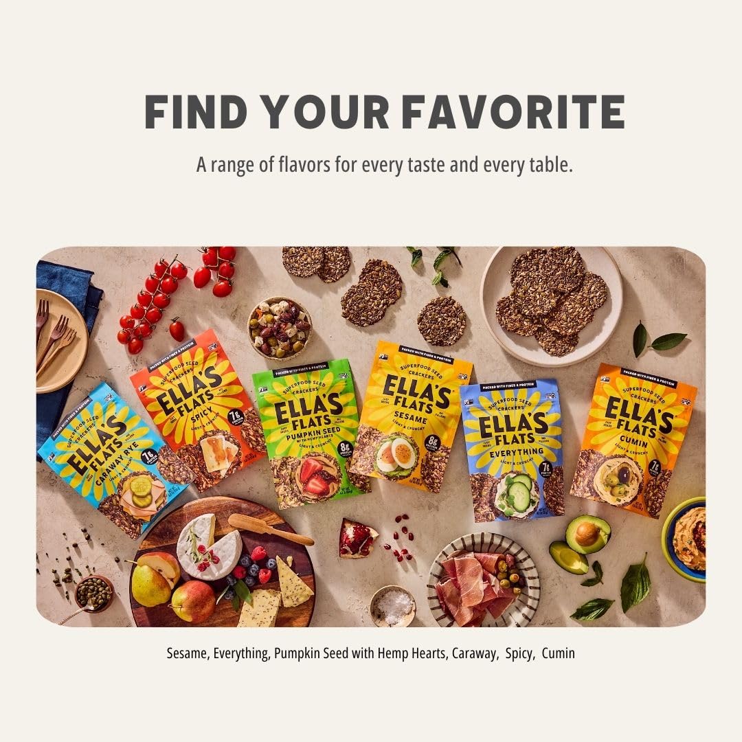 Ella's Flats crisps on a charcuterie board bring savory crunch.
