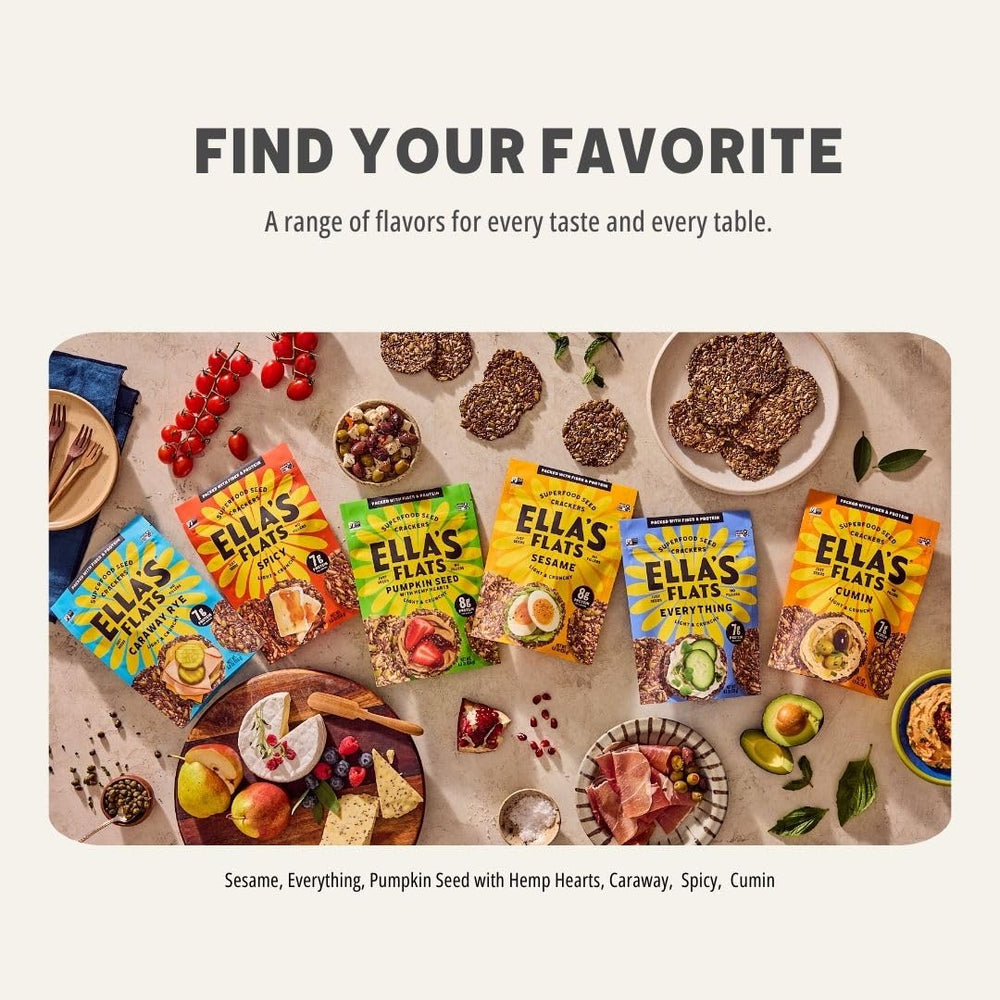 Ella's Flats crisps on a charcuterie board bring savory crunch.