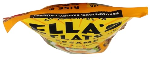Ella's Flats Sesame Crackers pantry-ready display for easy snacking.