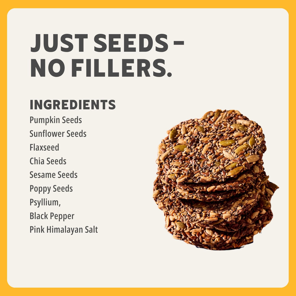 Ella's Flats gluten-free label shows allergen-friendly snack.