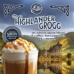 Ellis Coffee Highlander Grogg Keurig-compatible pods for fast, flavorful pauses.