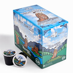 Ellis Coffee Highlander Grogg pods packaging for quick, flavorful brews.