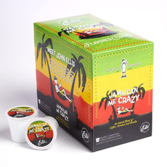 Ellis Coffee Jamaican Me Crazy box image, vibrant island blend for energizing mornings.