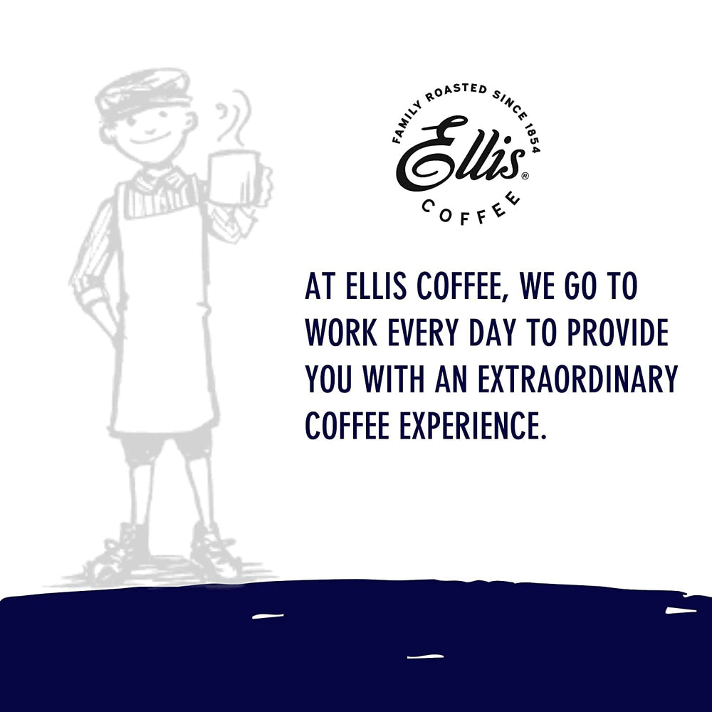 Philadelphia-roasted Ellis Coffee heritage and quality in packaging.