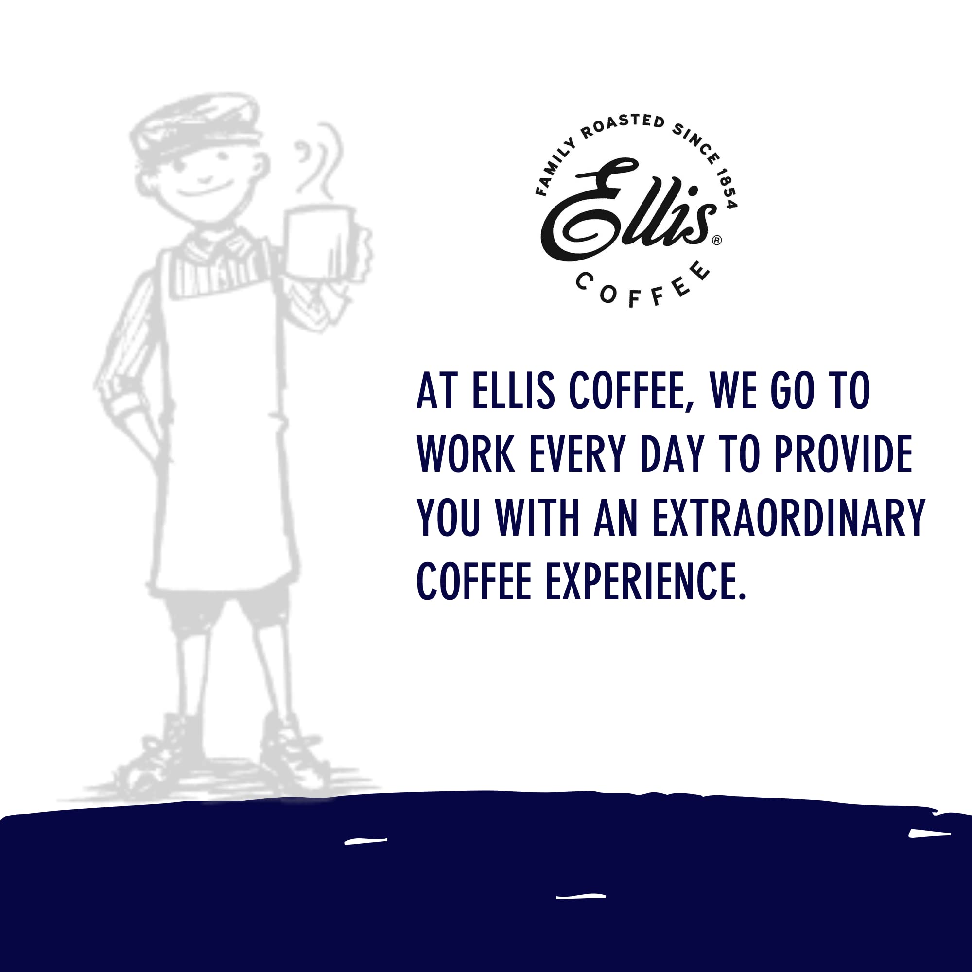 Ellis Coffee Presidential Light Roast pods on office desk morning routine