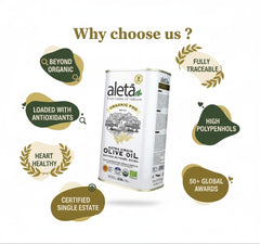 Ellora Farms Aleta olive oil pour—perfect drizzle for finishing.