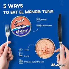 El Manar solid tuna in olive oil served in a salad for a quick, balanced lunch.