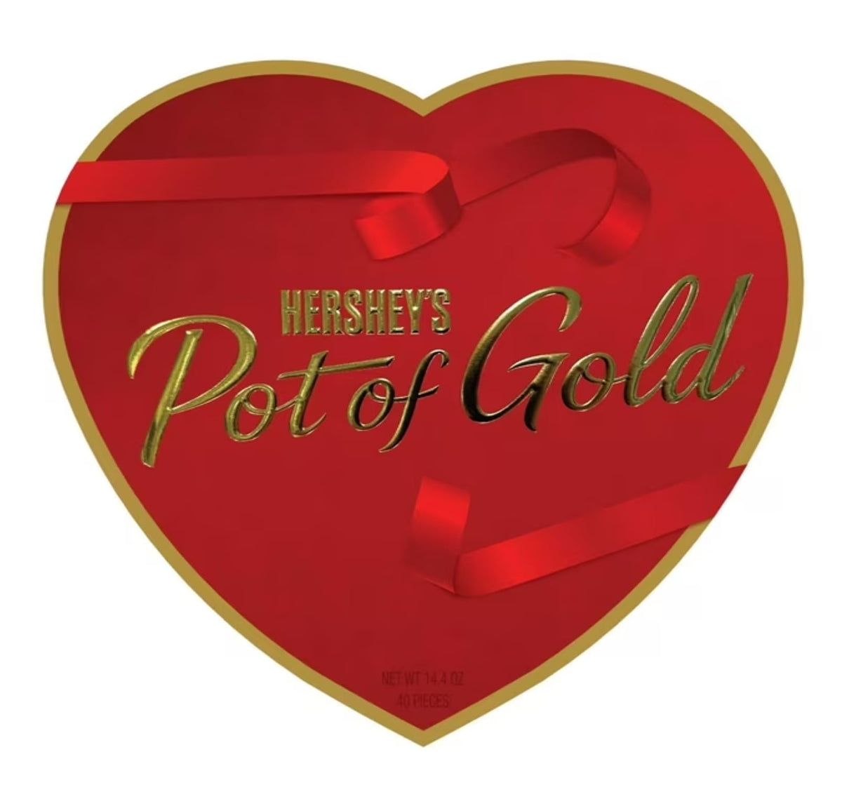 Elmer Chocolate Pot of Gold Heart 14.4 oz gift box with milk and dark chocolates for sharing.
