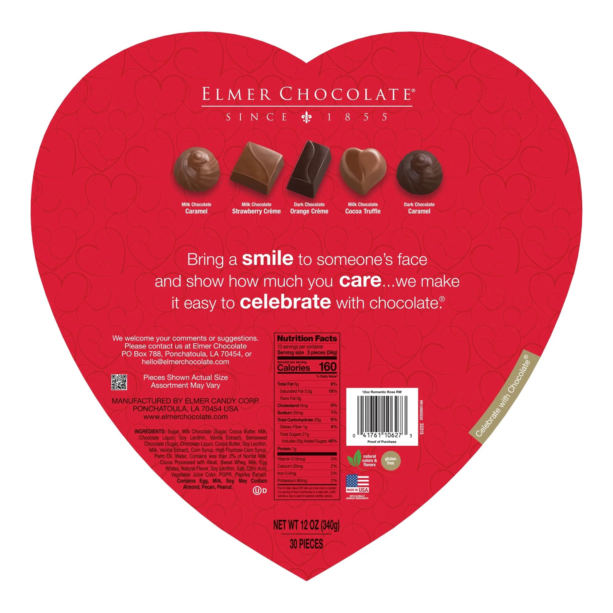 Elmer Chocolate rose wrap texture closeup, highlighting premium packaging and romance.