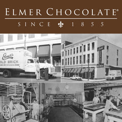 Elmer's Heavenly Hash Eggs milk chocolate close-up shows creamy chocolate with marshmallow center.
