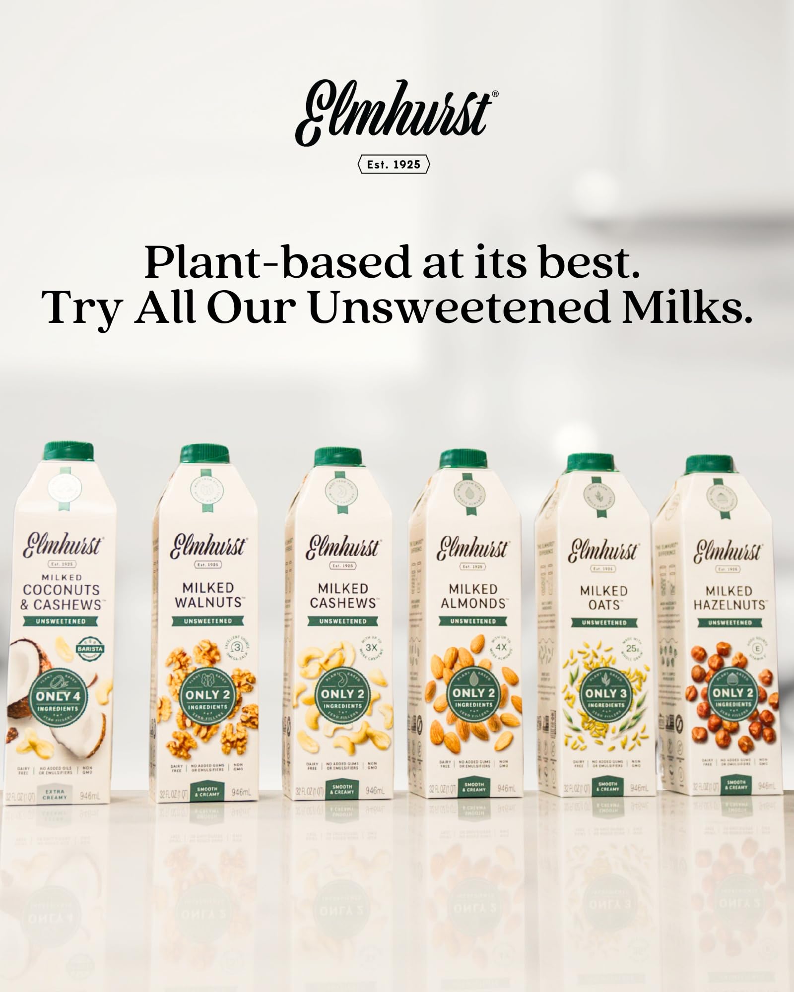 Elmhurst hazelnut milk used in dairy-free recipes and desserts