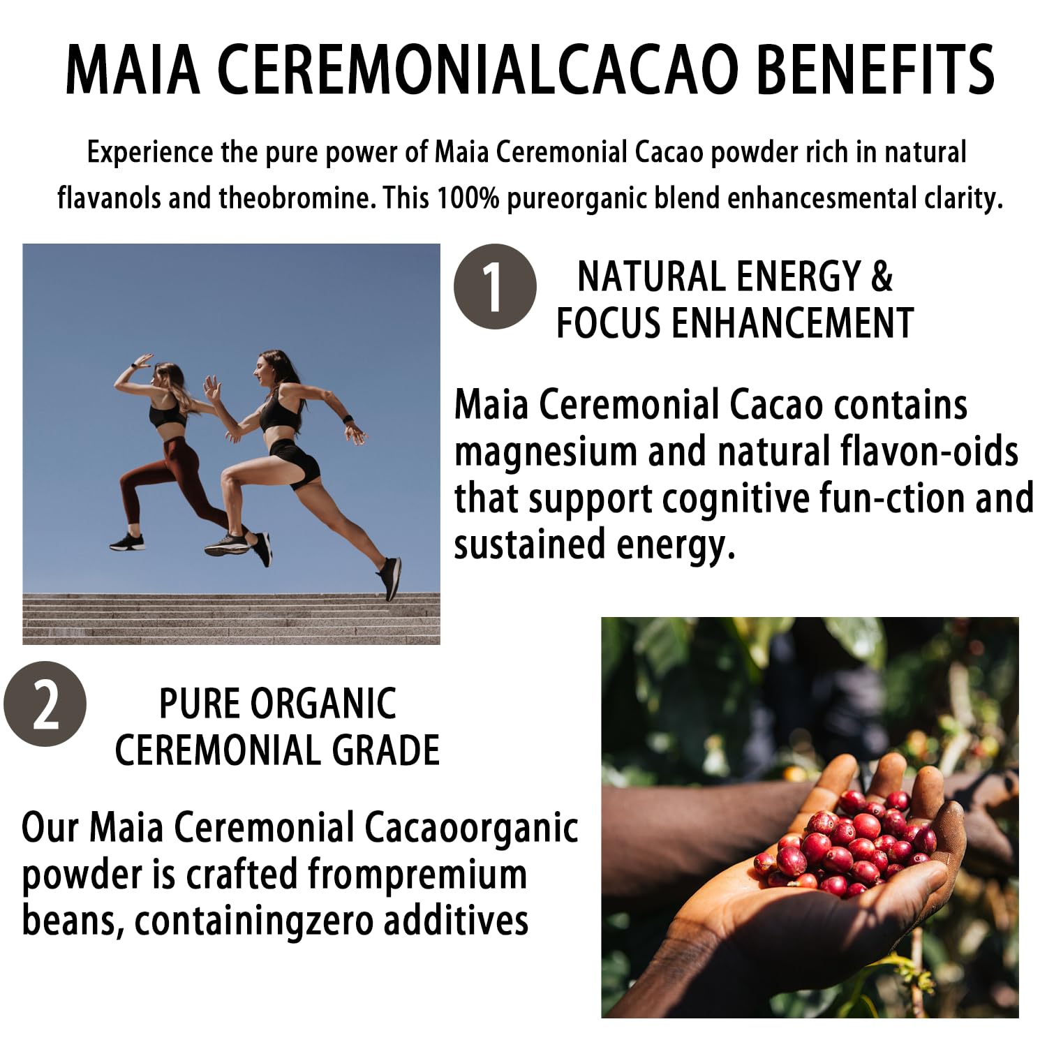 Elunara Maia resealable pouch, keeps cacao fresh for daily preparation.