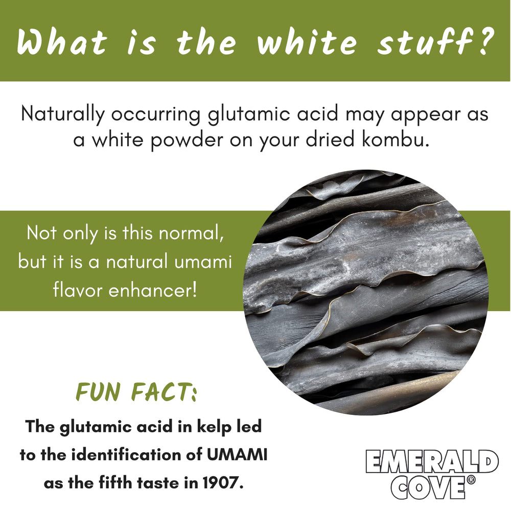 Emerald Cove Pacific Kombu used as dashi broth ingredient for savory base.
